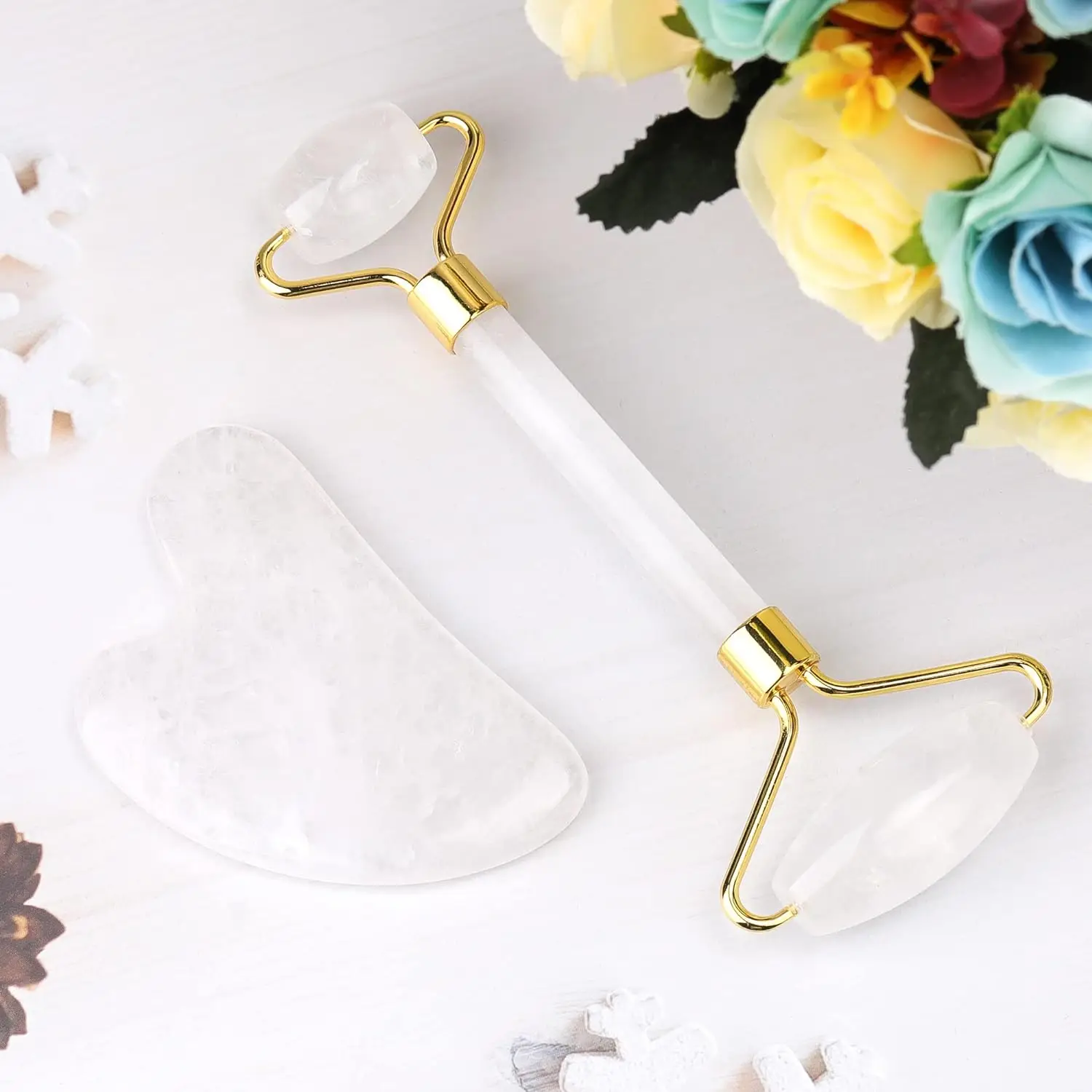 100% natural jade roller gua sha tools facial guasha jade stone eye massage roller for face