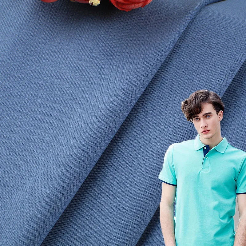 31% long staple cotton 37% polyester 32% mercerized recycled fiber twill tecido 175gsm pique fabric for basketell uniform