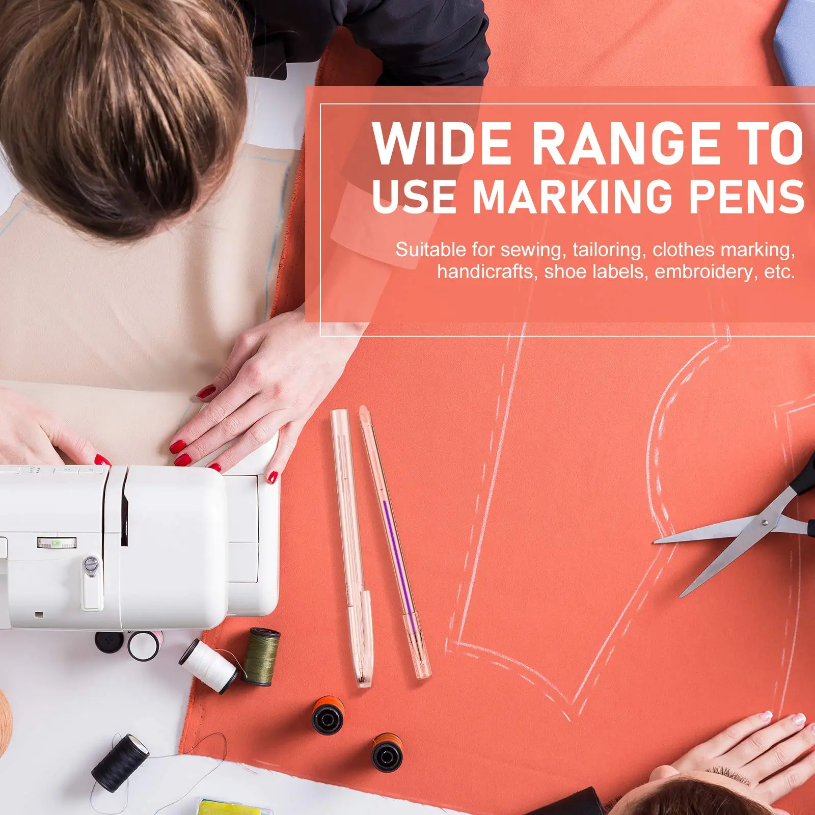 Heat Erasable Pens Set Heat Erasable Fabric Marking Pens Heat Erase with Refills and Pen Storage Bag for Quilting Sewing