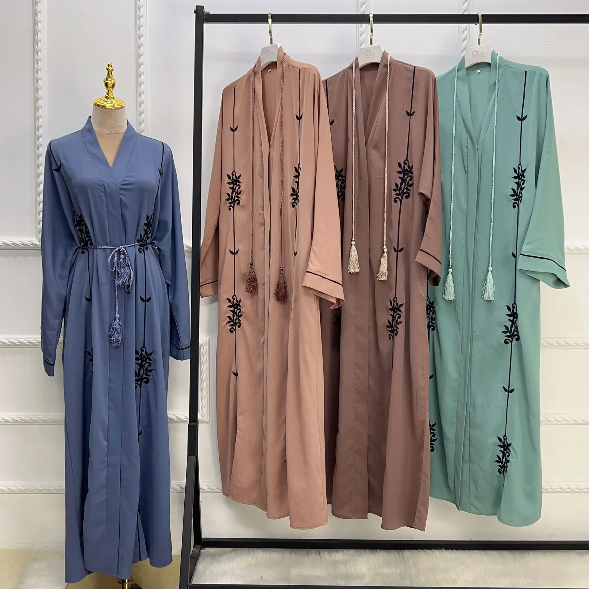 3275 Kuwii распродажа Abaya онлайн Турецкая абайя оптовая продажа вышивка Арабская Дубай 2023 мусульманская