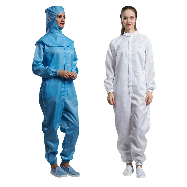 H-1108 Cleanroom esd overalls antistatic work clothes with Caps