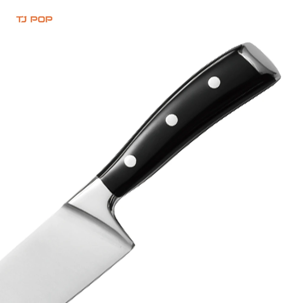 10 Pieces Stainless Steel Kitchen Knife Set with Block Wooden Chef Slicer Santoku Bread Utility Tomato Paring Steak Knife