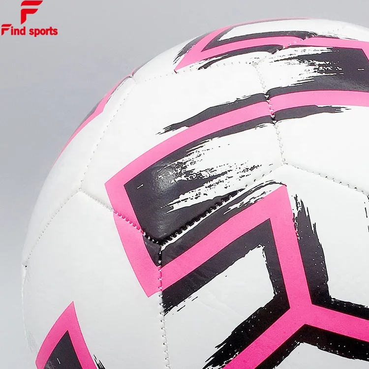 pink black material logo printed light weight soccer ball size 5  BSCI factory