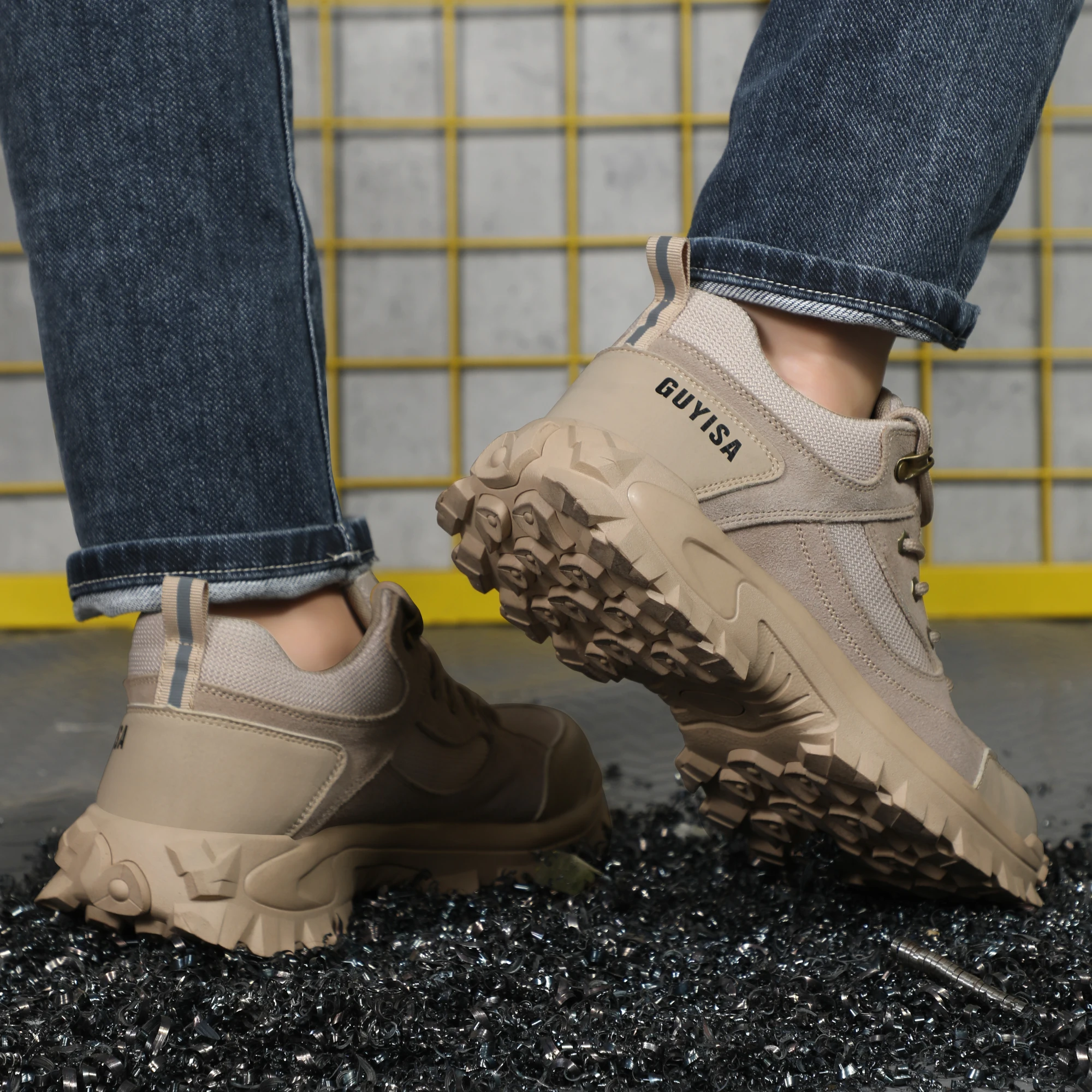 Guyisa Safety Shoes Labor Protection Shoes For Men, Anti-Smash Puncture-Proof, Comfortable Wear-Resistant Safety Shoes Wholesale