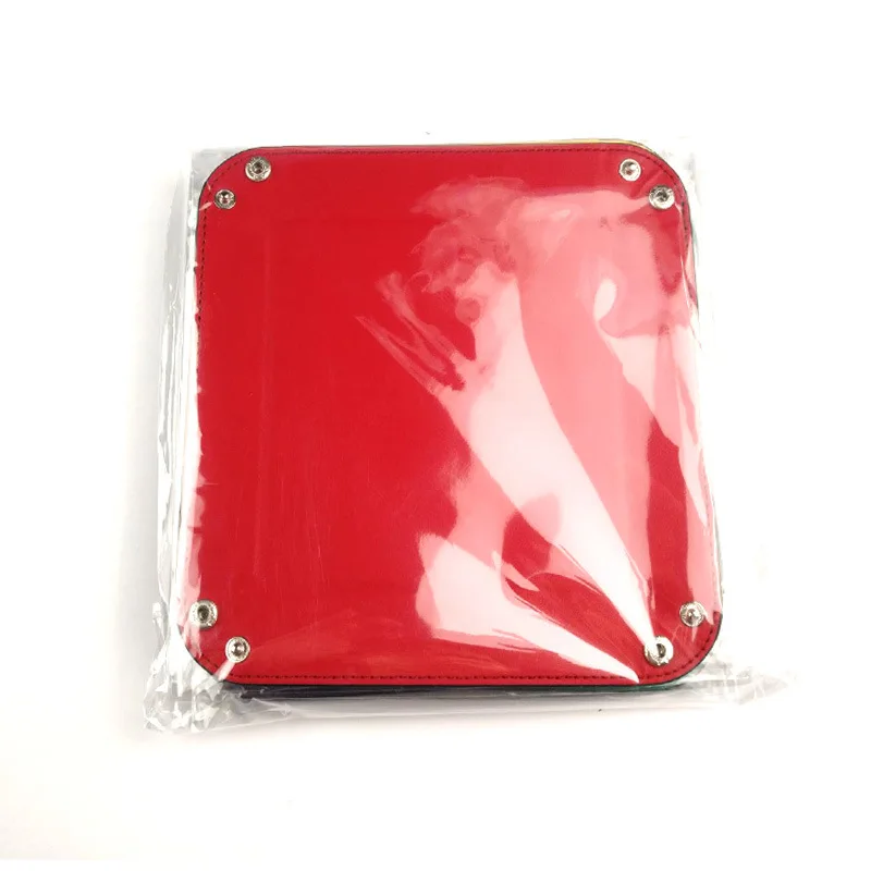 Custom Dice Rolling Tray Rectangle Pu Leather And Velvet Dice Tray Holder For Dice Gaming