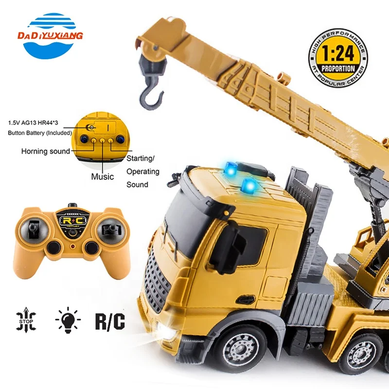 2.4g 6 Channel 1:24 RC Construction Toys Remote Control Crane Toy Truck Crane