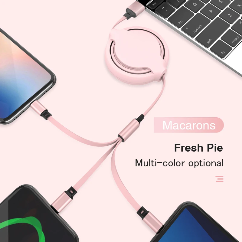 3 In 1 Usb Cable Micro Usb Fast Charging Nylon 2A 10 Years ODM & OEM Manufactory 3C Mobile Phone Accessories Data line cable