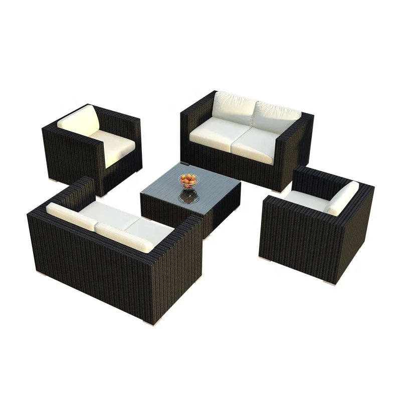 
Rattan Garden Lounge Sofa Chair Set Use High Class Sofa Set Alum Plastic 2021 New for Hotel Wedding Black Champion White S314 