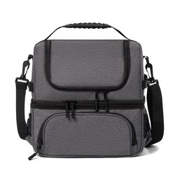 Two compartment adults leakproof cooler insulation bag travel picnic school insulated thermal lunch bag for food
