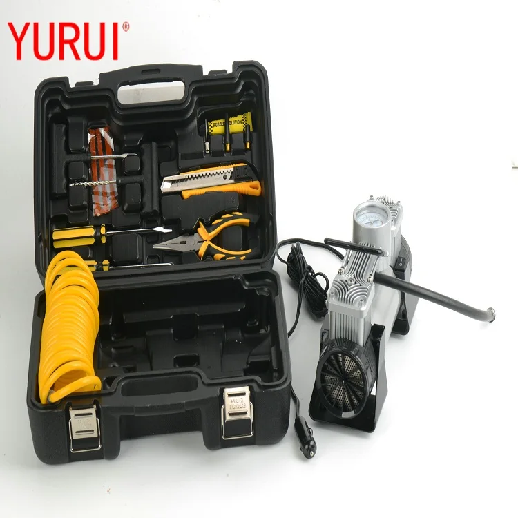 Воздушный насос для шин DC 12 В, 2 цилиндра, портативный автомобильный воздушный компрессор 150psi 22 мм, насос для шин с металлическим манометром