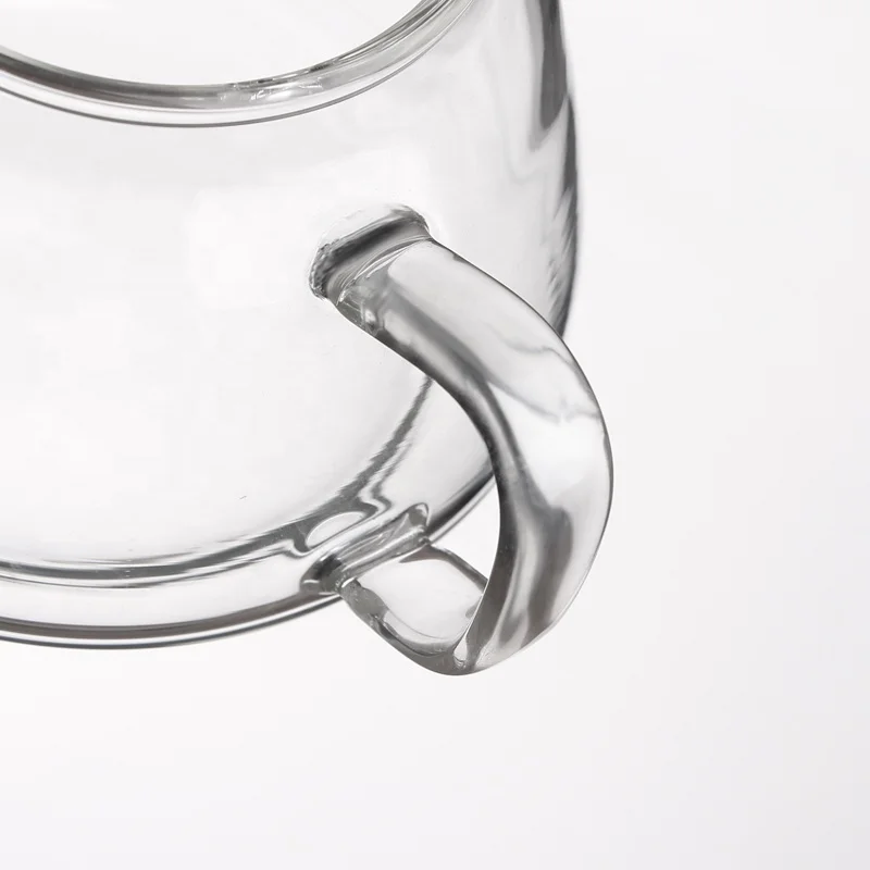 
400ml Transparent high borosilicate glass teapot with stainless steel infuser factory 