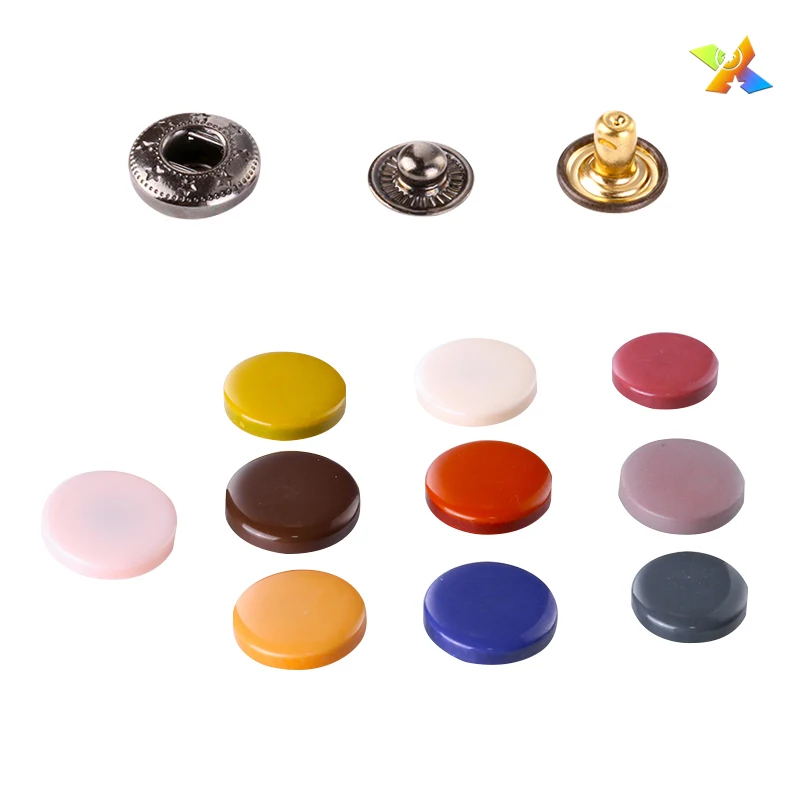hot sale custom printed 4 part metal resin metal press snap button for coat