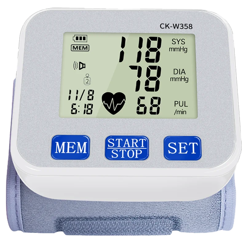 CE ISO Approved Best Selling Voice Broadcast Electronic Automatic Digital Large LCD BP Machine Wrist Blood Pressure Monitor