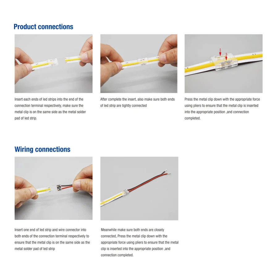 Super Bright Flexible 300 led 2700K 3000K 4000K 6000K  Ra90 95 DC12/24v Cob Led Strip