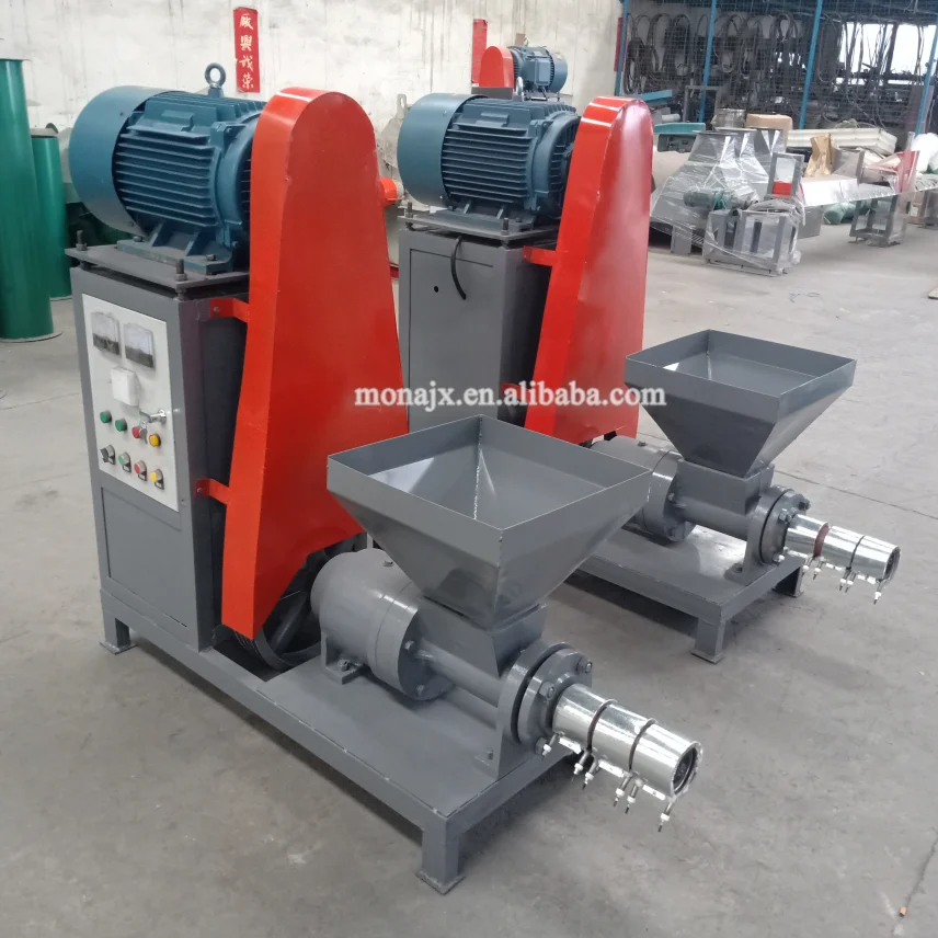 Rice husk sawdust and wood chips briquette press machine charcoal making automatic production line