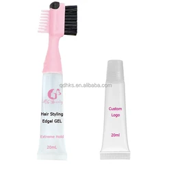 OEM Private Label Lace Wig Gel Edge Control Brush With Gel Tube Baby Hair Brush With Gel Tube