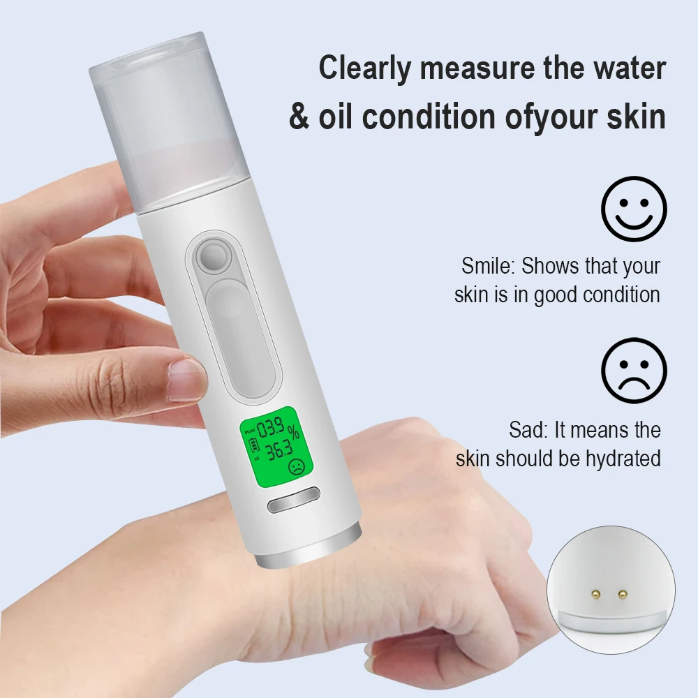 Latest Nano Mist Sprayer Skin Moisturizer Water and Oil Content Test Mist Sprayer Ionic Face Steamer Facial Nano Moisture Spray