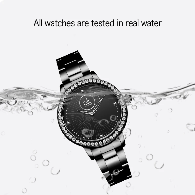 SHENGKE SK K0111L Stainless Steel Band Fashion Luxury Watches Woman Wrist Japan Movement Quartz