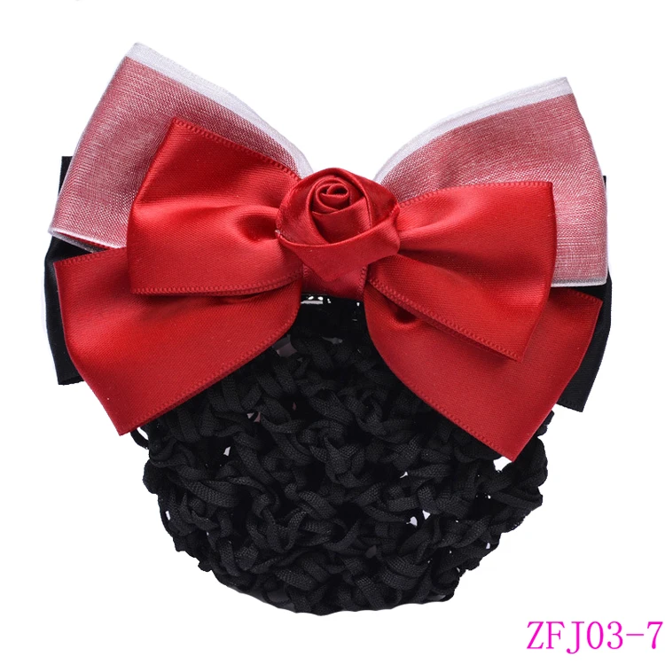 Wholesale Bank hotel hospital nurse job big butterfly head flower net pocket hair net professional job hair clip