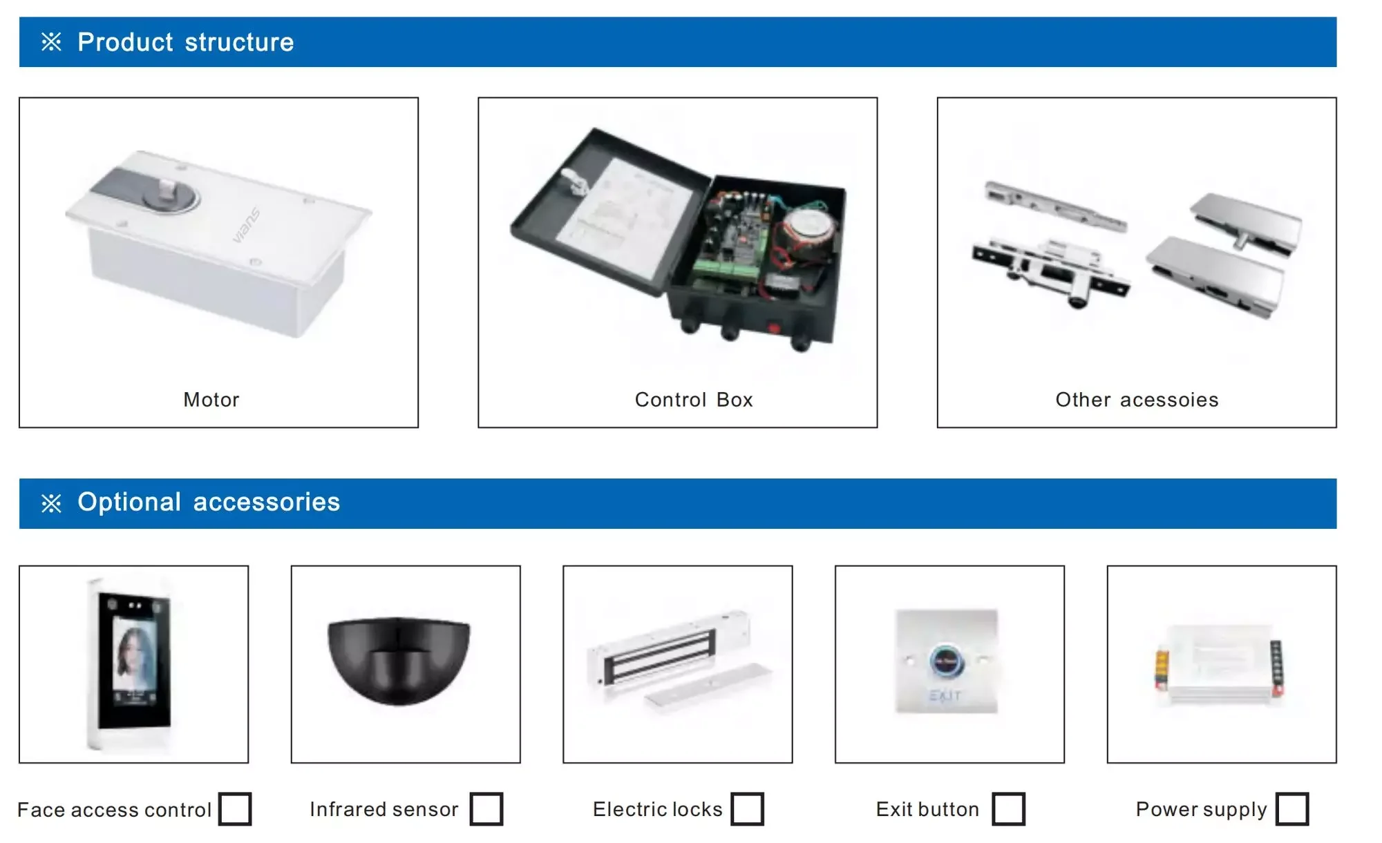 IP66 Rainproof Embedded mounted Automatic Door Operator  No-touch Automatic Gate Opener for Glass Door