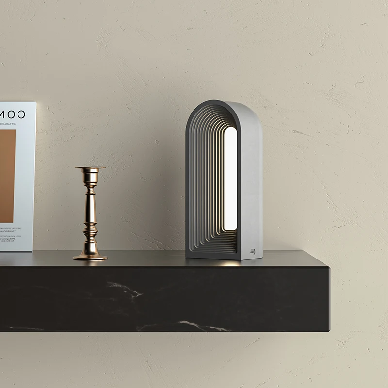 Manufacturer Nordic Bed Side Table Lamp Modern LED Cement Table Lamps Luxury  Concrete Lamp for Hotel Home Decorative