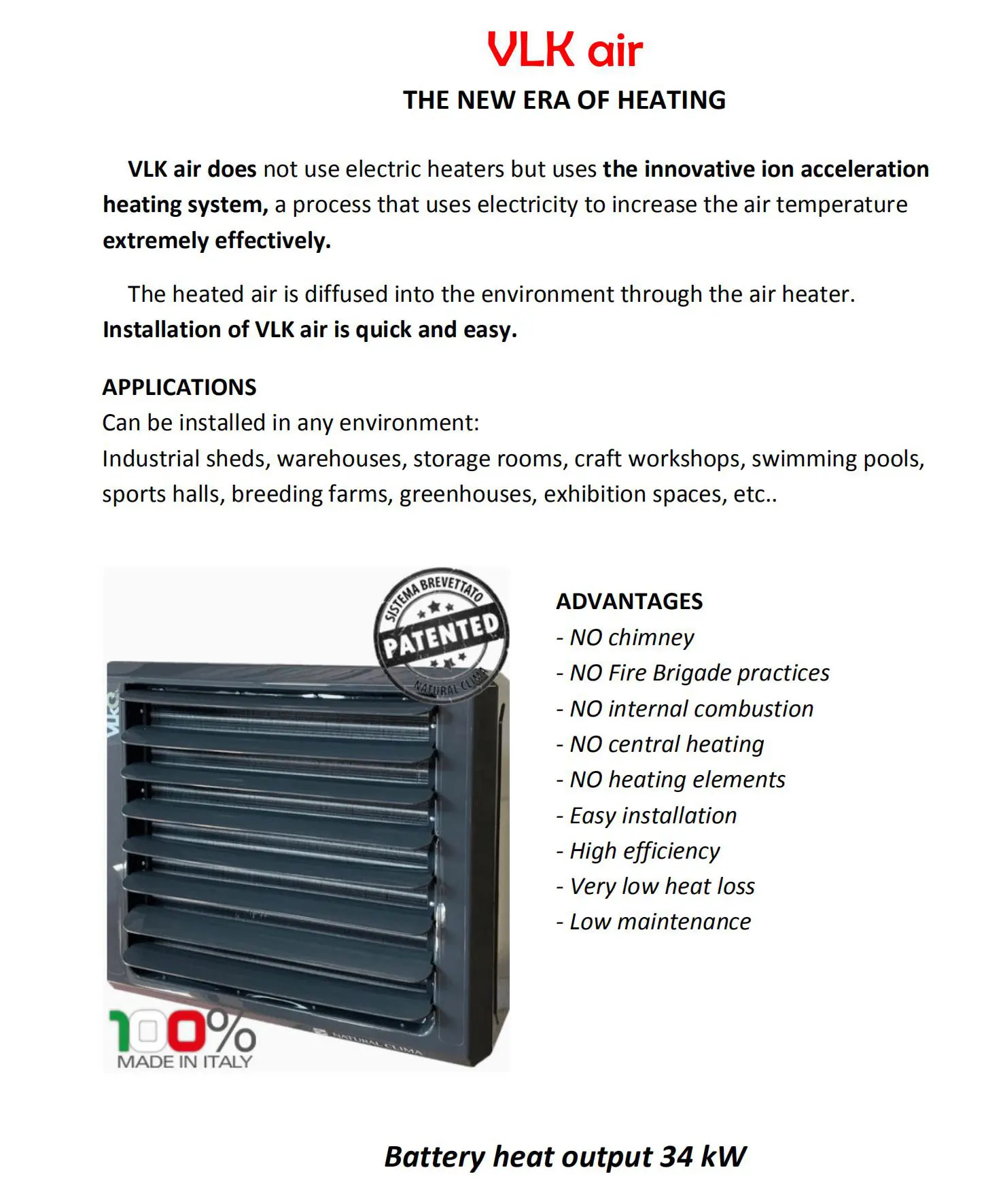 
34Kw Friendly Smart Electrical Industrial Air Heater Heating System Ecological Indoor Wall Ionic Acceleration Boilers 