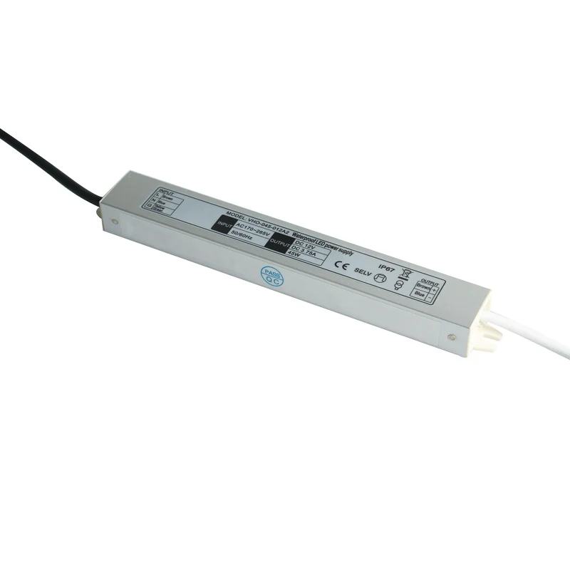 Saa утвержденный светодиодный трансформатор постоянного давления 110 В 230 переменного тока до 12 24 45 Вт источник питания