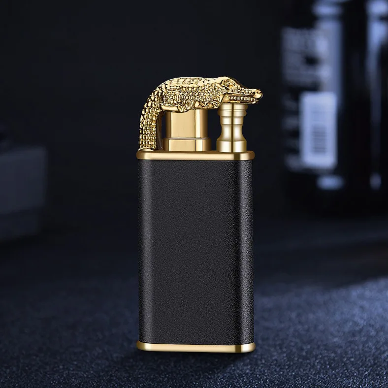 Crocodile Creative Dual Fire Lighter Direct Charge to Open Fire Dual Use Lighter Windproof Inflatable