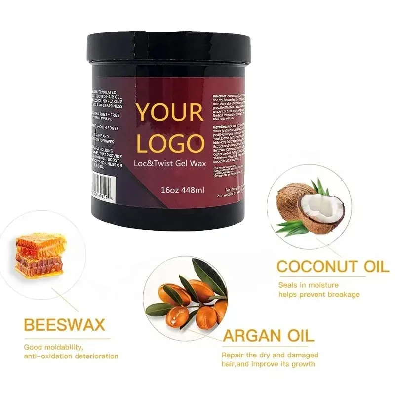 non greasy Loc N Twist Gel clear braiding jam hair wax and edge control Super Strong Extreme Hold Glitter Shine Jam braid gel