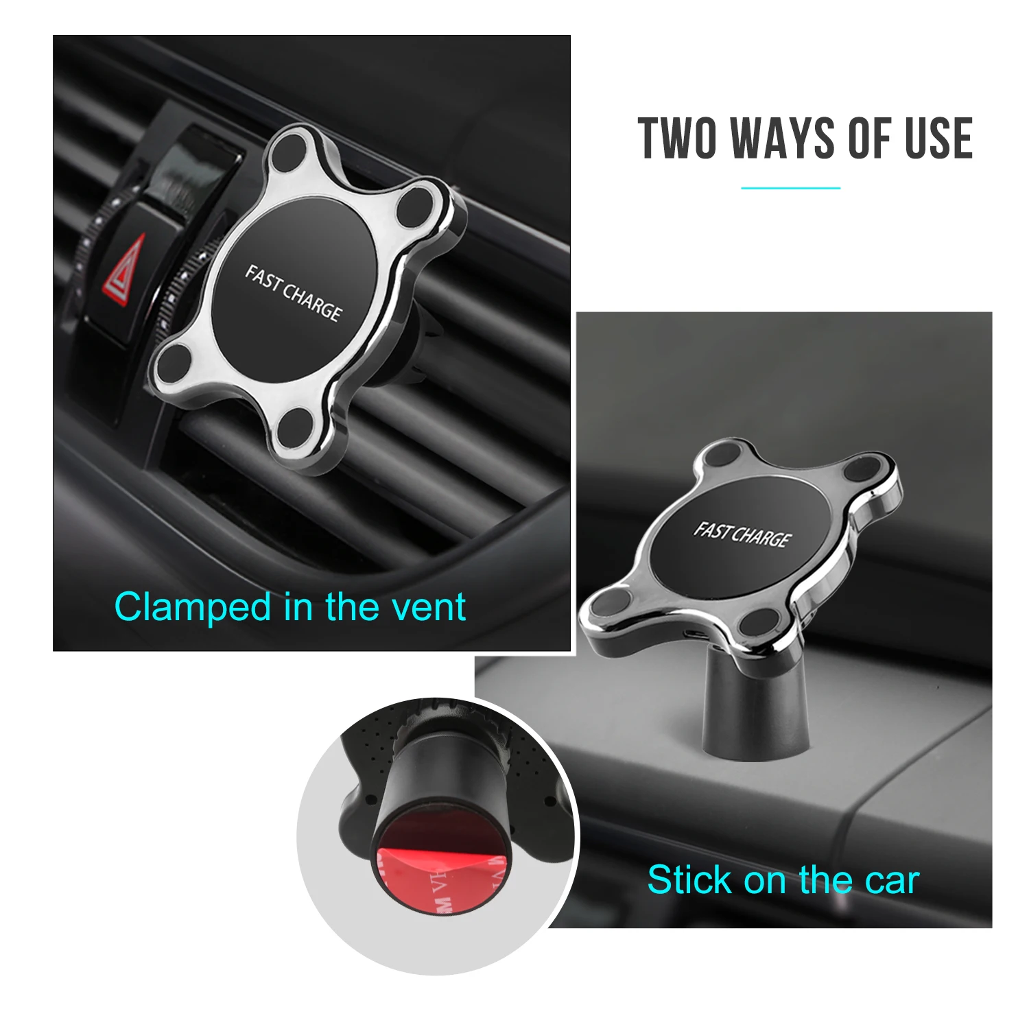 Magnetic car wireless charger compatible with all major systems car wireless phone charger