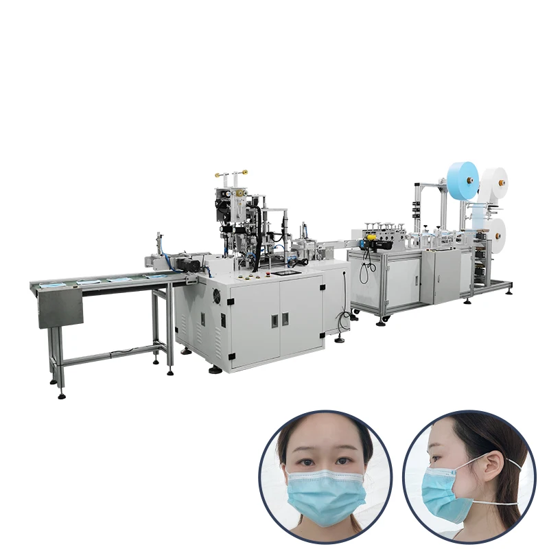 Xinje Fully automatic disposable medical surgical face mask making machinery mask type 3 ply headband mask machine japan