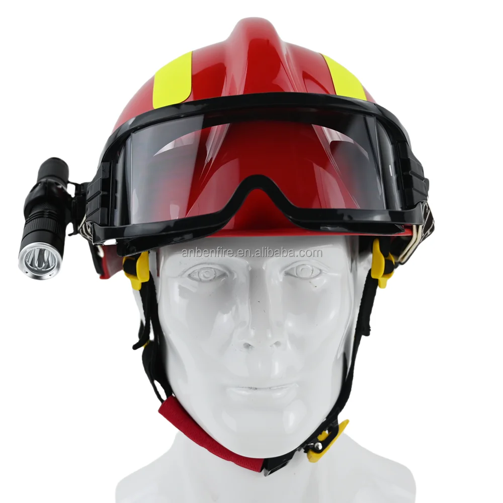 ANBEN FIRE Flame Resistant PC Red color EN Standard MSA F2 Fireman Rescue Helmet