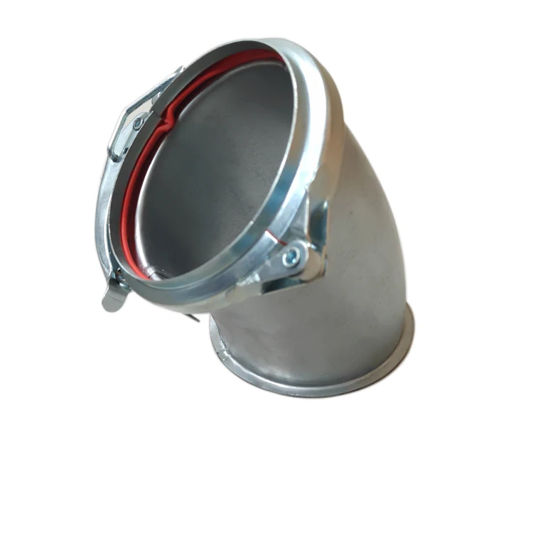 Quick Fit Clip Together Industrial Modular Ductwork Steel Dust Collection Pressed Pipe Bend with Duct Clamps