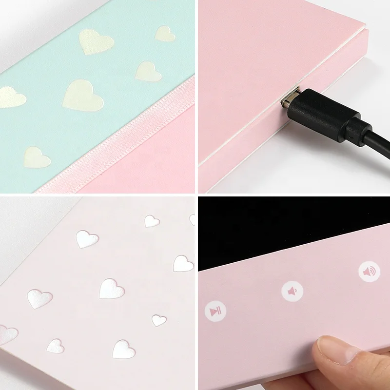 Chinese Homemade Recordable LCD Video Greeting Cards, Custom Baby Shower Thank You Cards for Girl