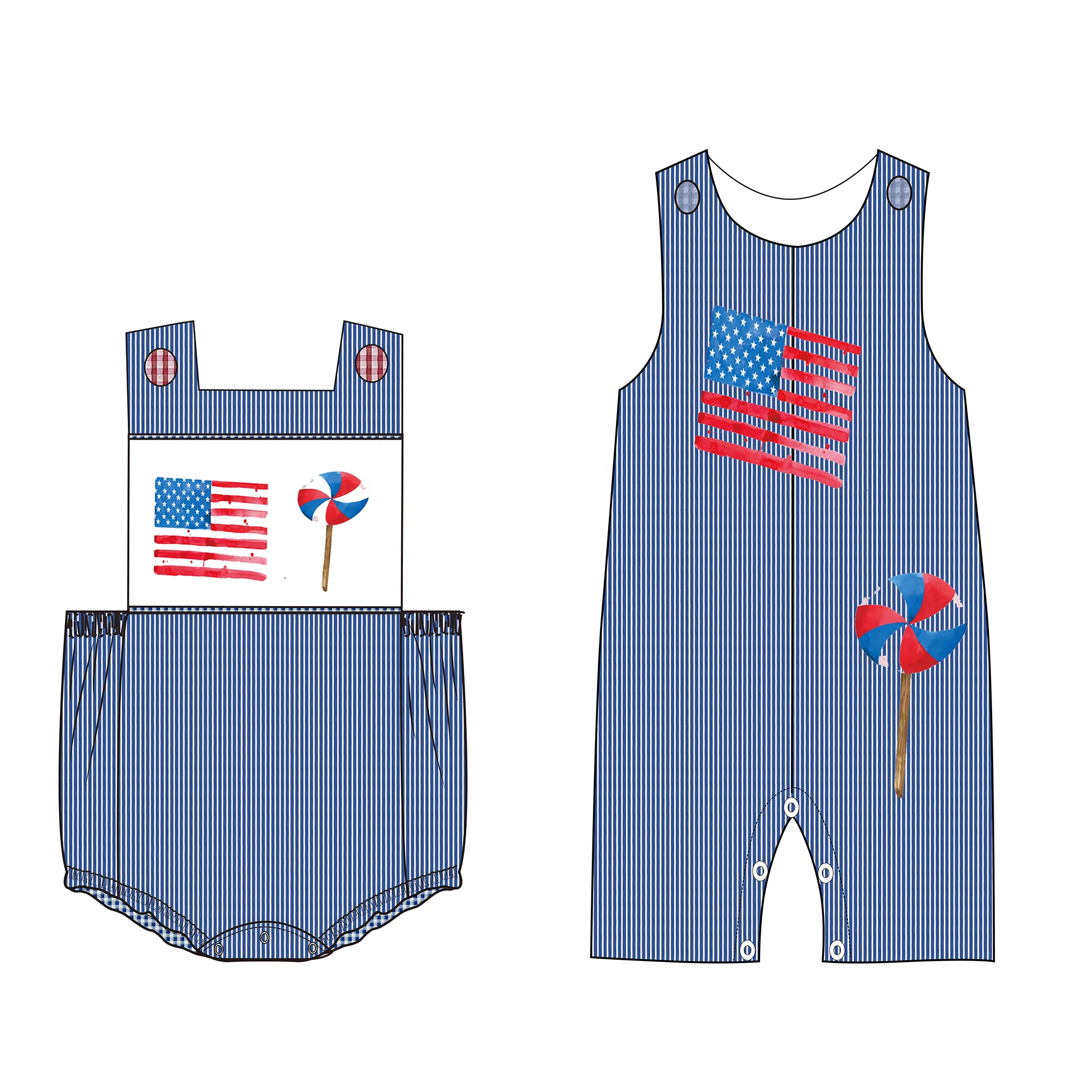 Boys Kids 2t 3T Toddler Boys jumpsuit Embroidered cute pattern applique overalls made of cotton for comfortable