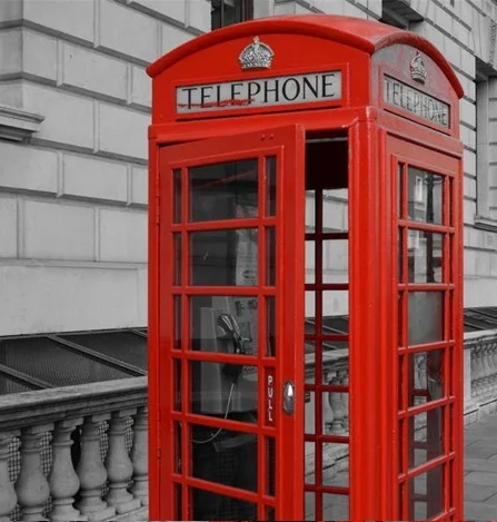 Support OEM Metal Material London phone booth for indoor