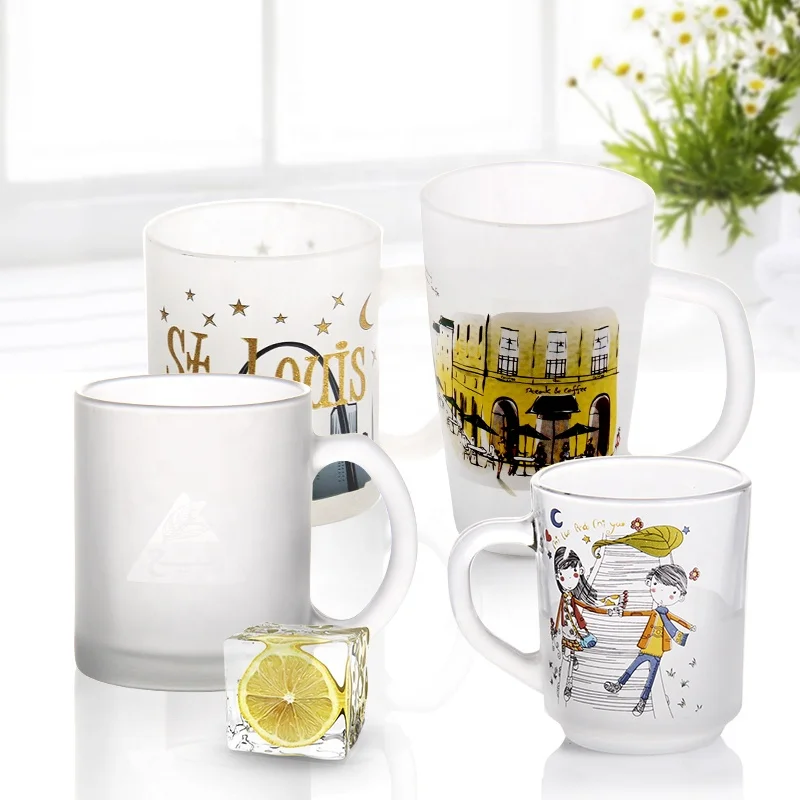 Wholesale 230ml Classic Cheap Decal Glass Cups for Sublimation glassware Promotion Mug Custom-made logo As Festival Gift