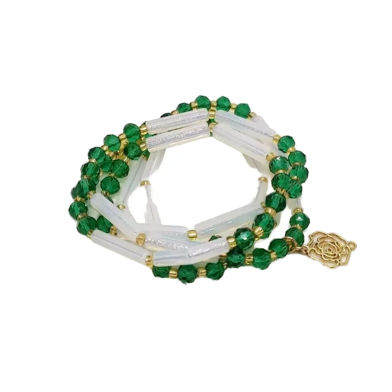 2024 hot selling bohemian waist bead belly chain fashion summer beach colorful crystal beads pendant waist chain for women girls