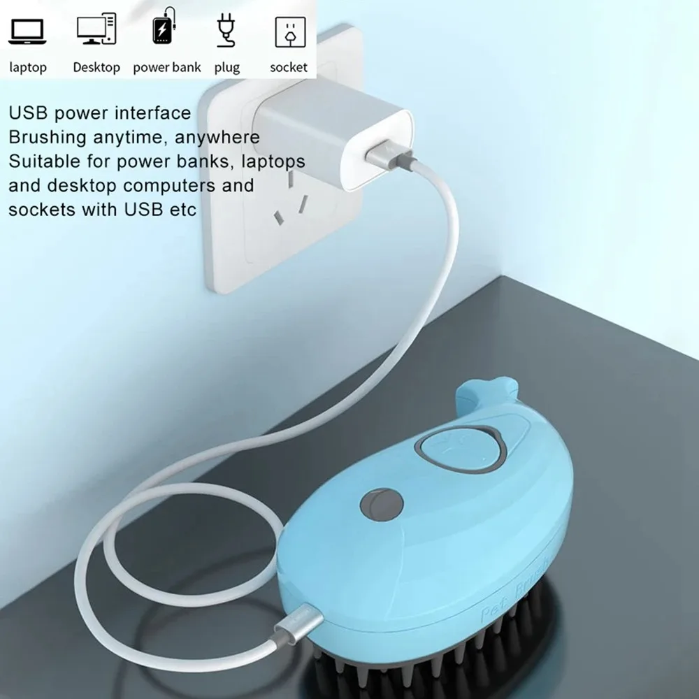 Wholesale Promotional 3 In1 Spray Steamy Grooming Massage Comb Multifunctional Dog Pet Hair Remover Cat Steam Brush for cat