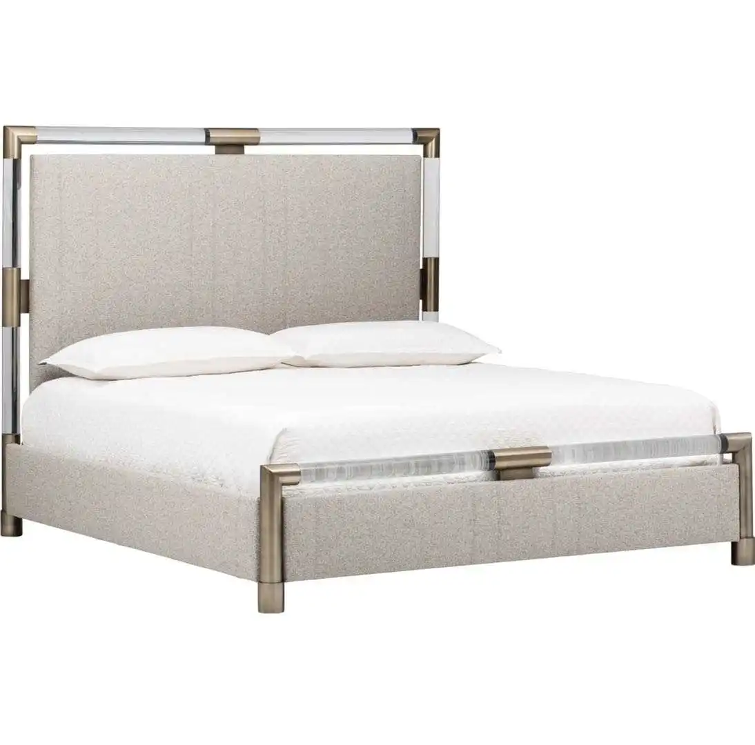 Заводская цена OEM ODM современный дизайн акриловая прозрачная блестящая кристальная мягкая кровать акриловая кровать