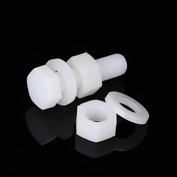 M3M4M5M6M8 Nylon outer hexagon screw nut flat pad set combination of plastic bolts and nuts