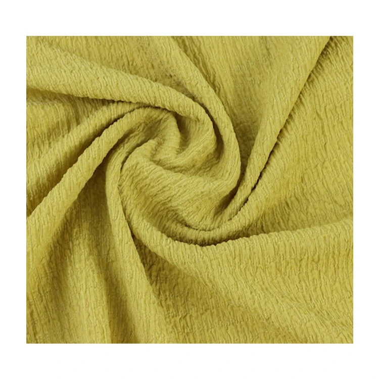 Textile Solid Dyed 95% Polyester 5% Spandex Warp Crepe Fabric Jacquard Double Sided Fabric Knitted For Baby Clothing