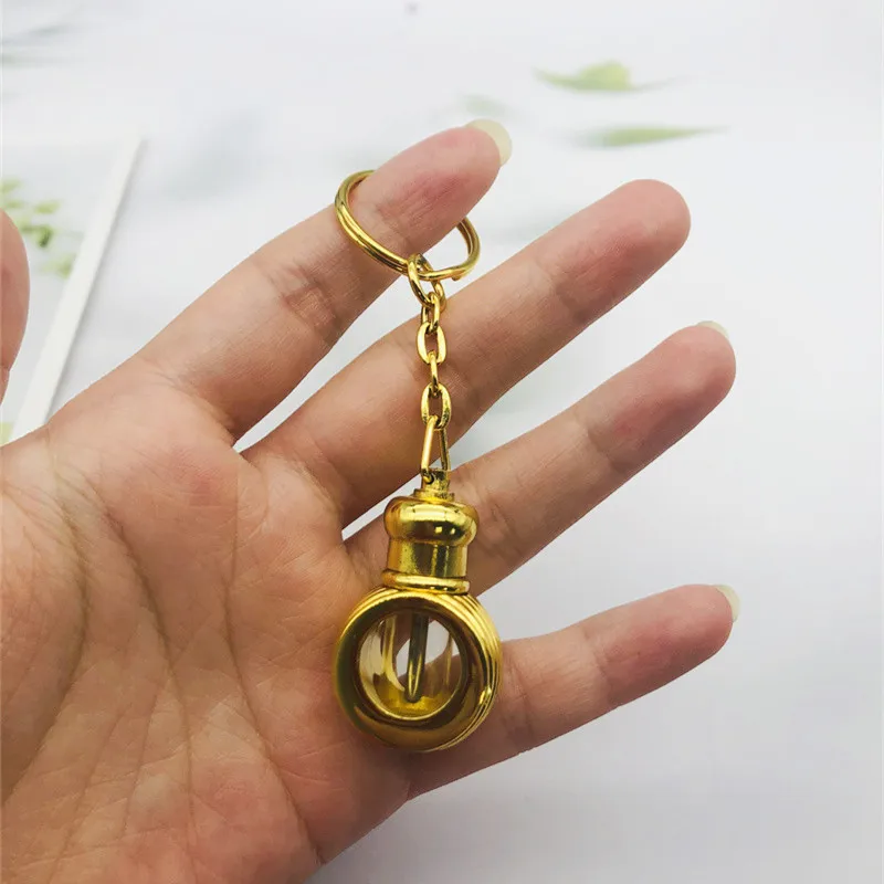 Cute 1ml Vintage Metal Perfume Bottle with Key Holders Arab Style Essential Oils Dropper Chain