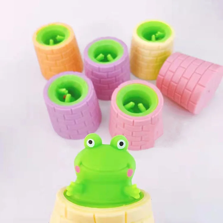 Wholesale 2022 Newest TPR Novelty Surprise Frog Cup Squeeze Toy  Fidget Prank Stress Sensory Toy For Kids and Adults