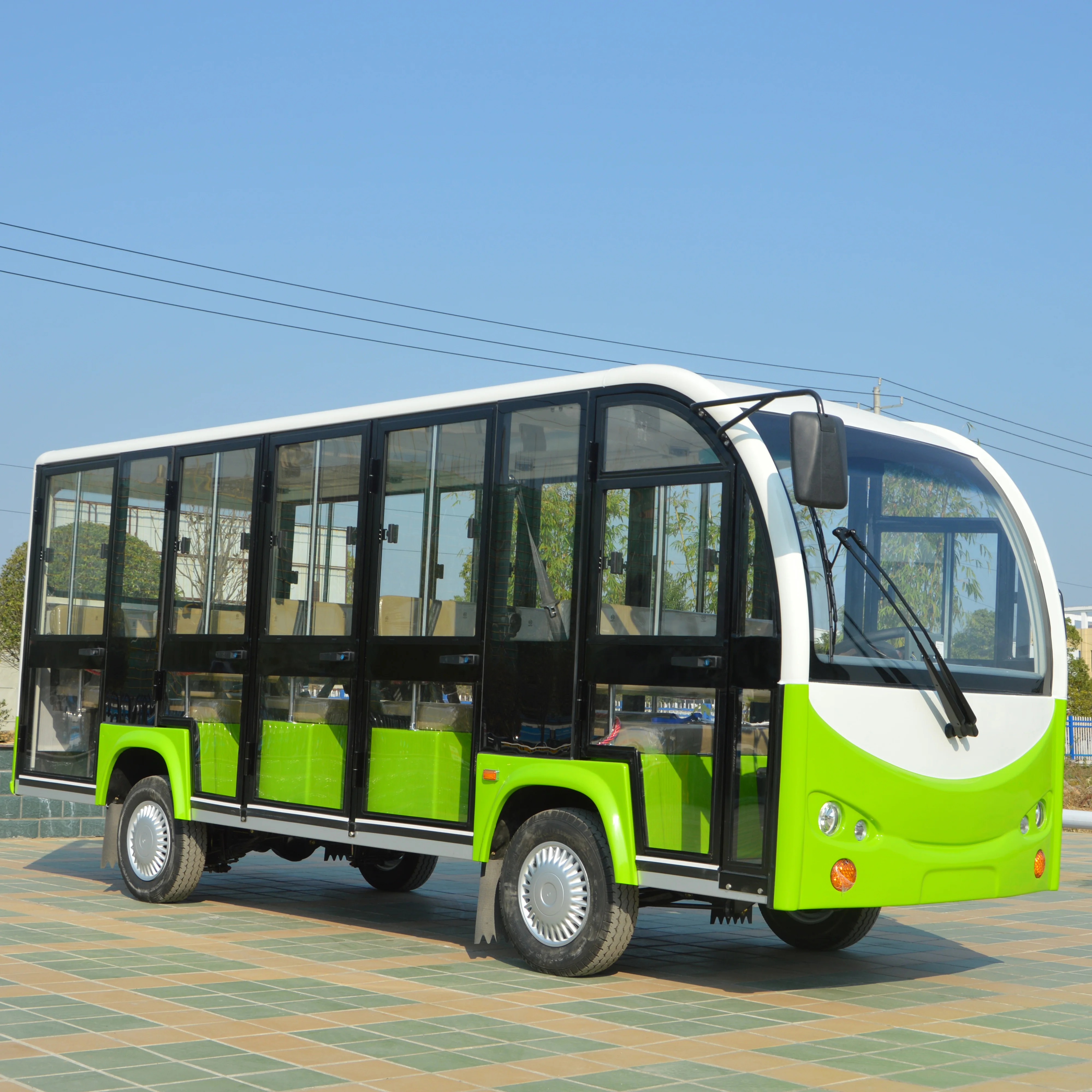 
New Model Enclosed 14 Passenger Electric Tourist Car 