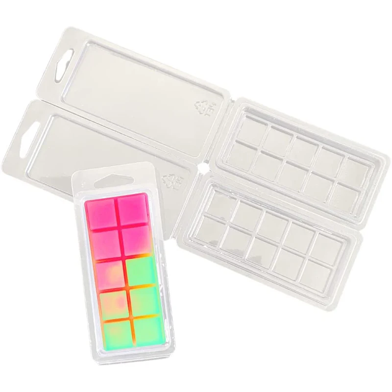 Scented Candle PVC Custom 4 6 10 Cavity Clear plastic Blister Tray Candle Packaging Molds for Wax Melts Clamshells
