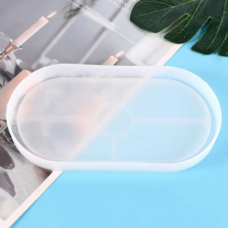 YS Factory Price Oval Tray Mold Plate Dish Casting Silicone Mould DIY Crafts Jewelry Organizer Holder Candle Plaster Making Tool