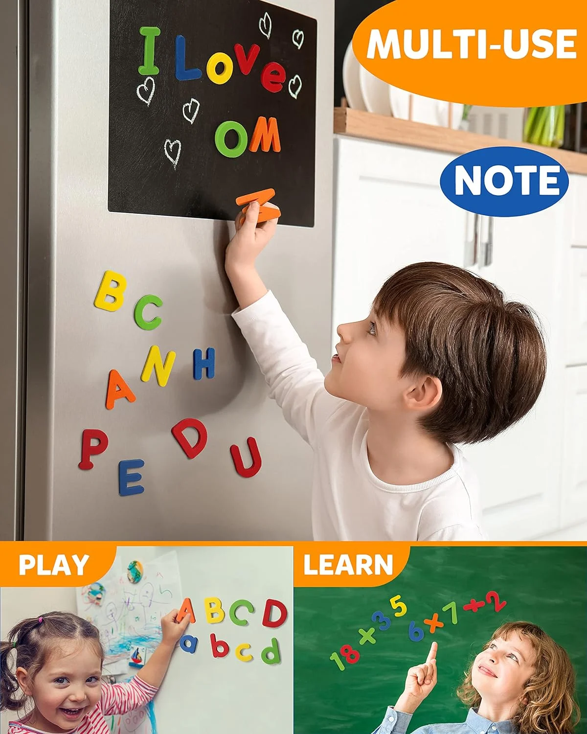 Letters & Numbers Magnetic EVA Fridge Magnets   Customized Size Customized Die Cut Magnet+eva Accpectable Education Teaching