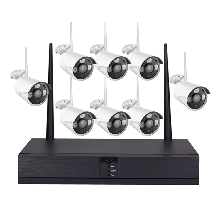 Qearim Xmeye App 2mp Outdoor Waterproof 8 Channel Nvr Home Security Wireless System Ip Wifi Cctv 1080P Camera Kit