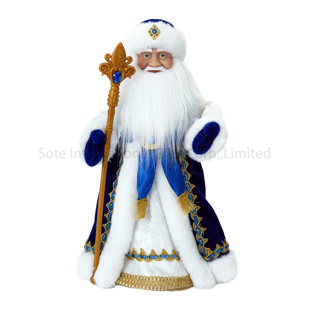 SOTE 30CM 40CM 50CM Russian Ded Moroz Toy Electric Musical Santa with Movable Head and Hands for Christmas Home Decoration